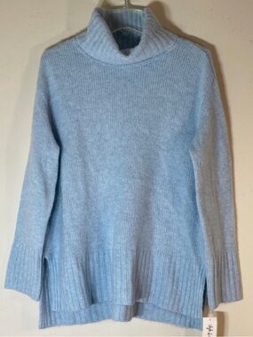 Style & Co. Boho Soft Blue Cowl Neck Sweater. M. NWT.